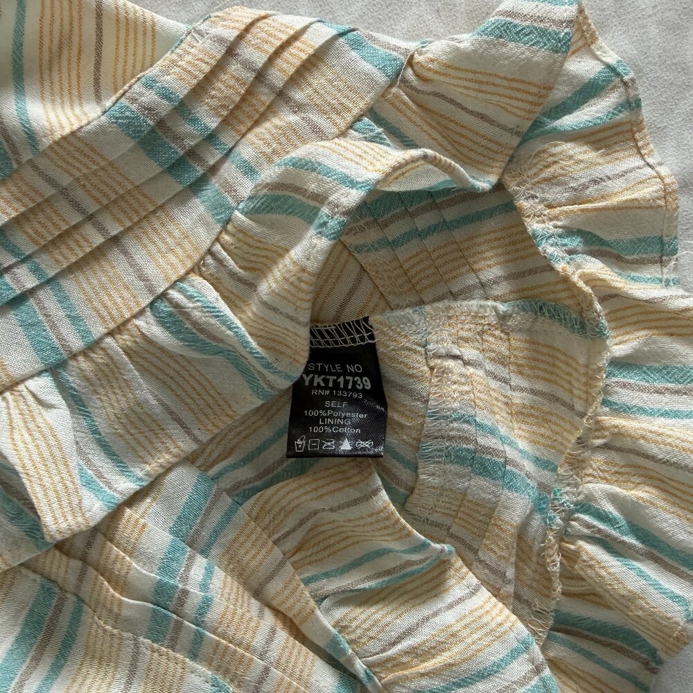 POL Flirty Lemon Aqua Boho Pastel Lace Ruffled Breezy Button Up Cami Straps Top - Picture 11 of 14